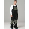 thumbnail image 2 of Hotian Men Colorblock Insulated Ski Snow Bib Pants Outdoor Snowboarding Overalls Black L, 2 of 7