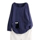thumbnail image 1 of Tops casuales de manga larga con botones estampados para bebés y gatos con cuello redondo a la moda para mujer Fridja  hj443, 1 of 6