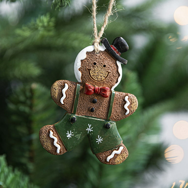 1 Pack Christmas Gingerbread Ornament for Tree, Tree Hanging Ornaments  Decorations, Ginger Man with Strings Figurine for Xmas Holidays