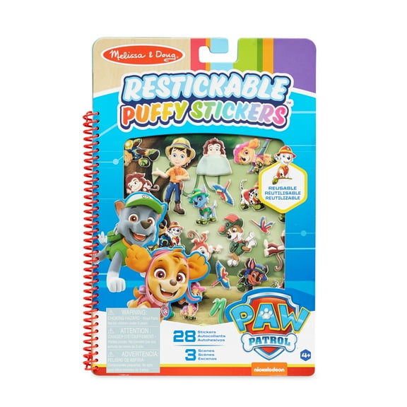Melissa & Doug PAW Patrol Restickable Puffy Stickers Jungle (28 Reusable Stickers)