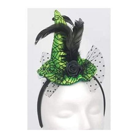 Loftus Mini Lime Web Witch Hat Headband, Green Black, One-Size