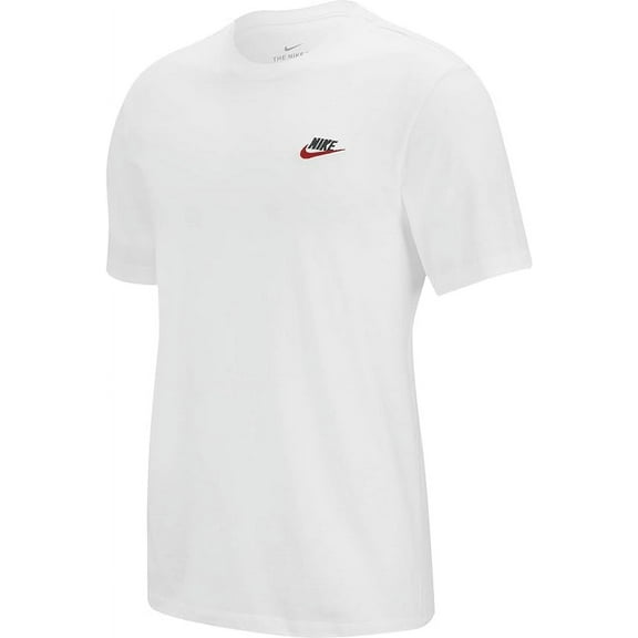 Nike Men's NSW Club Tee, White/Black/University Red X-Large, B07FKDN9BR