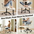 thumbnail image 3 of edx Ergonomic Cross Legged Swivel Chair with Back Support, Adjustable Height Meditation Chair, 360° Rotating Footrest, Rolling Office Floor Chair, White, 3 of 9