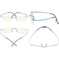 thumbnail image 3 of Eyekepper Blue Light Filter Glasses Women Men - UV Protection Titanium Rimless Computer Eyeglasses - Blue, 3 of 6
