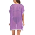 thumbnail image 5 of Womens Tassel Chiffon Swimwear Bikini Swim Beachwear Swimsuit Cover Ups for Women, Pink, 5 of 7