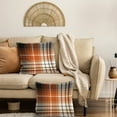 thumbnail image 3 of Fall Pillow Covers 18x18 Set of 2 Autumn Decorative Seamless Plaids Check Throw Pillow Cases Black Orange Brown Cushion Covers Halloween,Farmhouse,Thanksgiving,Home Décor, 3 of 6