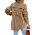 thumbnail image 3 of Sherrylily Women Lightweight Military Jacket Zip Up Buttons Utility Coat Outwear With Pockets, 3 of 4