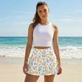 thumbnail image 4 of SEANATIVE Womens Tennis Skirt Pleated Athletic Skirts with Pockets High Waist Golf Pickleball Skort Sports Tummy Control Workout Mini Skirts, XL, Easter Egg Chick Pattern White, 4 of 7