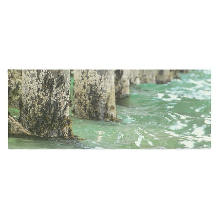 Debbra Obertanec Saltwater Pylons Wooden Bed Runner by Kess InHouse