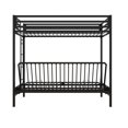 DHP Miles Twin over Futon Metal Bunk Bed with Ladder for Kids, Black