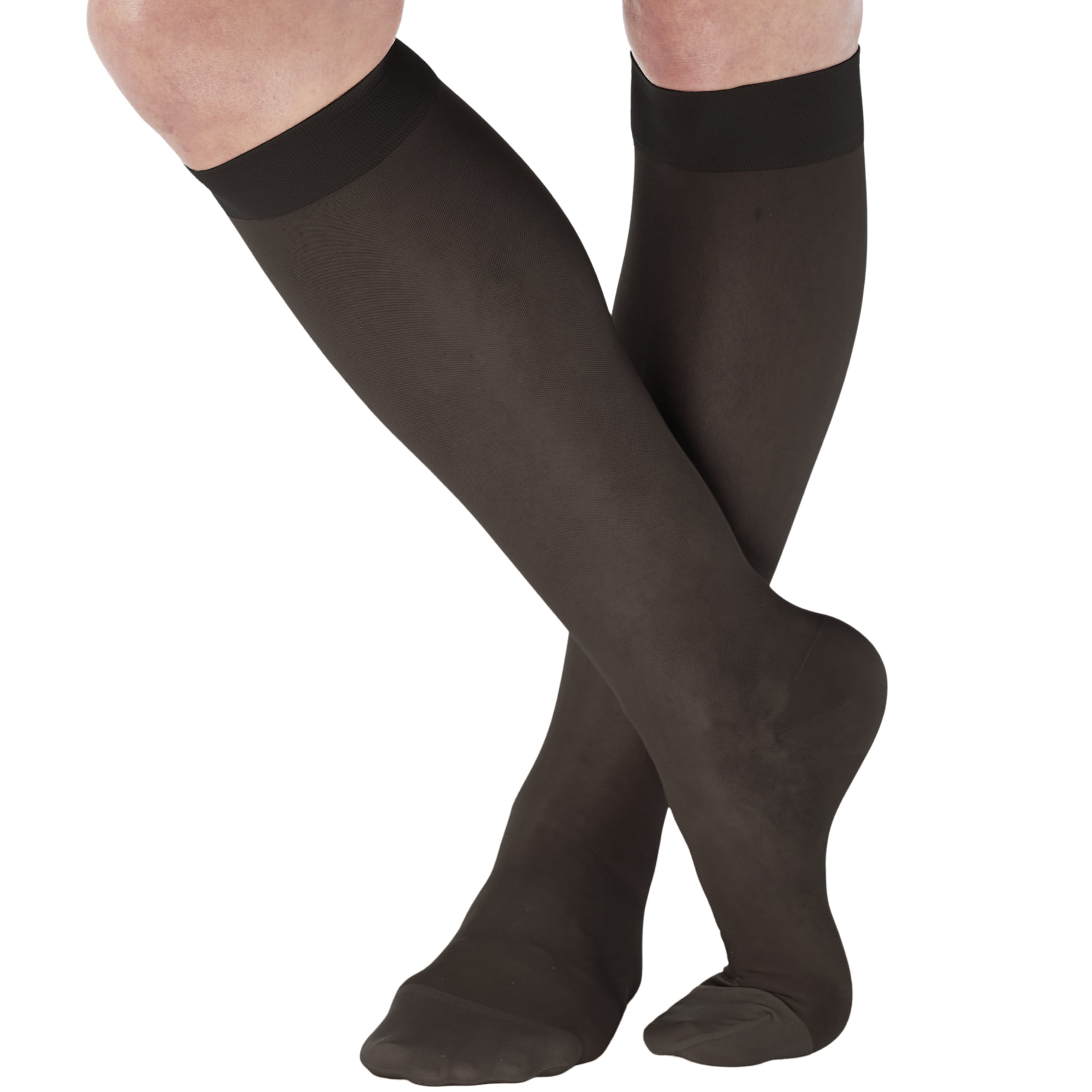 Made in USA - Mens Compression Socks 20-30mmHg Varicose Veins - Brown,  X-Large 