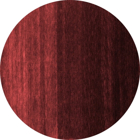 Ahgly Company Indoor Round Abstract Red Contemporary Area Rugs, 7' Round