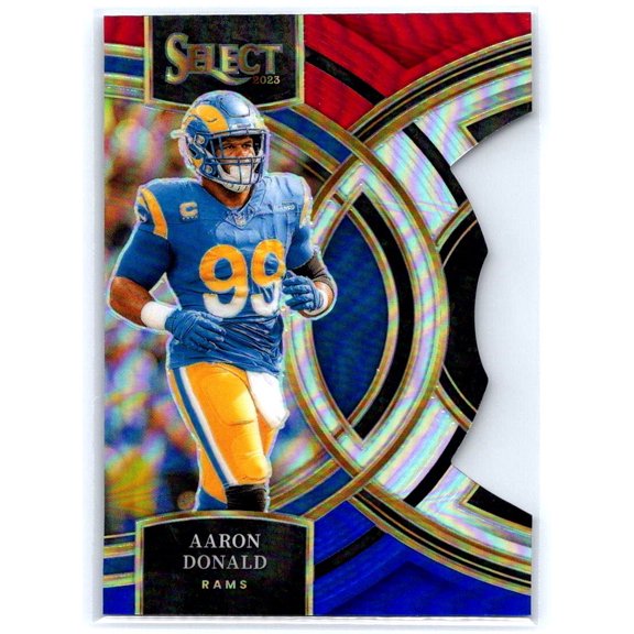2023 Panini Select Aaron Donald #113 Red and Blue Prizms Die Cuts Los Angeles Rams NFL FOOTBALL Trading Card