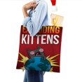 thumbnail image 4 of Exploding Kittens Bolso de tela con estampado de lienzo para mujer, bolsa de compras reutilizable y estética, con cremallera interior, regalo para mujer,40*40cm., 4 of 6