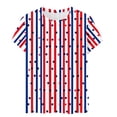 thumbnail image 4 of Cavosen Independence Day Shirts Women Petite Red White and Blue Short Sleeve Crewneck Shirts USA Flag Graphic Tops Lady XL Patriotic Casual T Shirts Independence Day Tunic Tees Patriotic Outfits, 4 of 4
