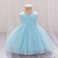 thumbnail image 4 of EnJoCho Flower Girl Dress for Wedding Tulle Satin Bow Shoulder Long A Line Girls First Communio𝗇 Dresses Formal Birthday Gown, 4 of 8