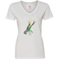thumbnail image 3 of Inktastic Mardi Gras Crayfish Artsy Women's V-Neck T-Shirt, 3 of 5