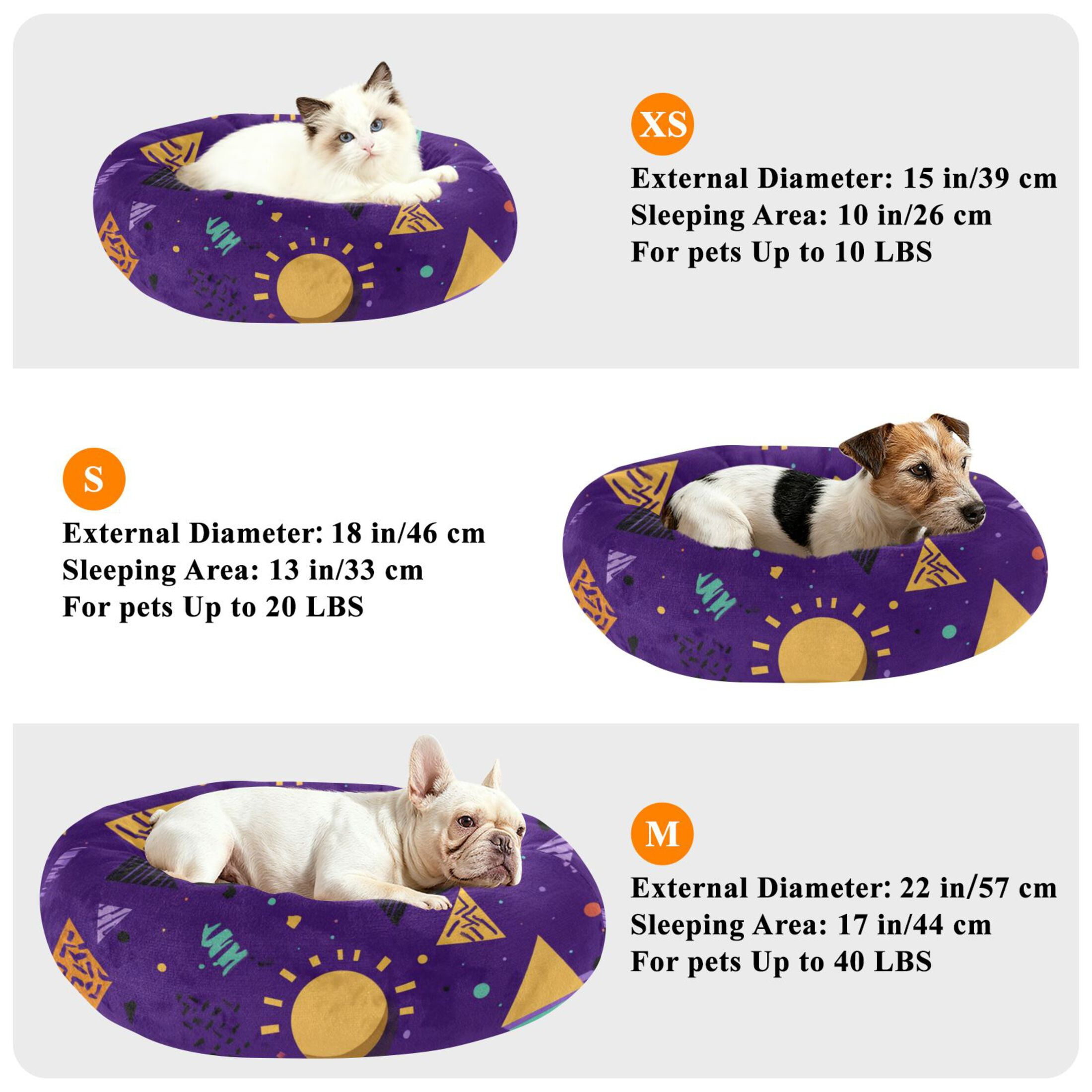 Pet Bed Pet Mat Cozy Removable & Washable Comfort For Cats And Dogs 80s-style Pattern