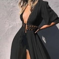 thumbnail image 3 of Bikini Lace Cover ups Stitching Laced Long Shawl Cardigan Mid-Length Chiffon, 3 of 5