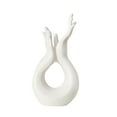 thumbnail image 2 of deevoka Ceramic Hand Flower Vase Collectible Floral Arrangement for Bedroom Home Restaur White, 2 of 9
