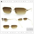 thumbnail image 2 of Luxury Gangster Rimless Jaguar Head Hinge Showy Sunglasses Gold - Brown, 2 of 8