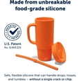 thumbnail image 4 of Silipint 32oz Silicone Humbler Tumbler with Handle, Flip Lid and Straw – BPA-Free, Non-Toxic, Unbreakable, Microwave, Dishwasher Safe – Perfect for Tea, Cold Water, Classic Orange - Pack of 2, 4 of 4
