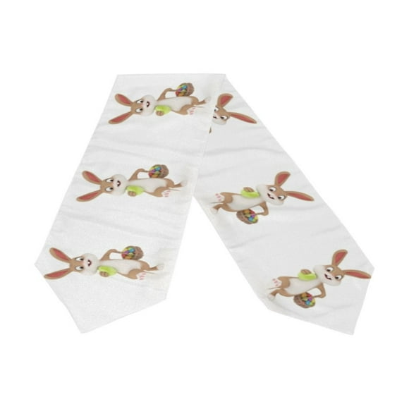 POPCreation Happy Easter Day Rabbit Bunny Table Runner Bed Runner 13x70 Inches Home Table Top Decoration Party Supplies