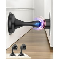Magnetic Door Stoppers 2 Pack, Door Stops for Wall and Floor Mounting, Door Holder Keep Door Open, No Drilling Door Stop with3D Adhesive Tapes，Black