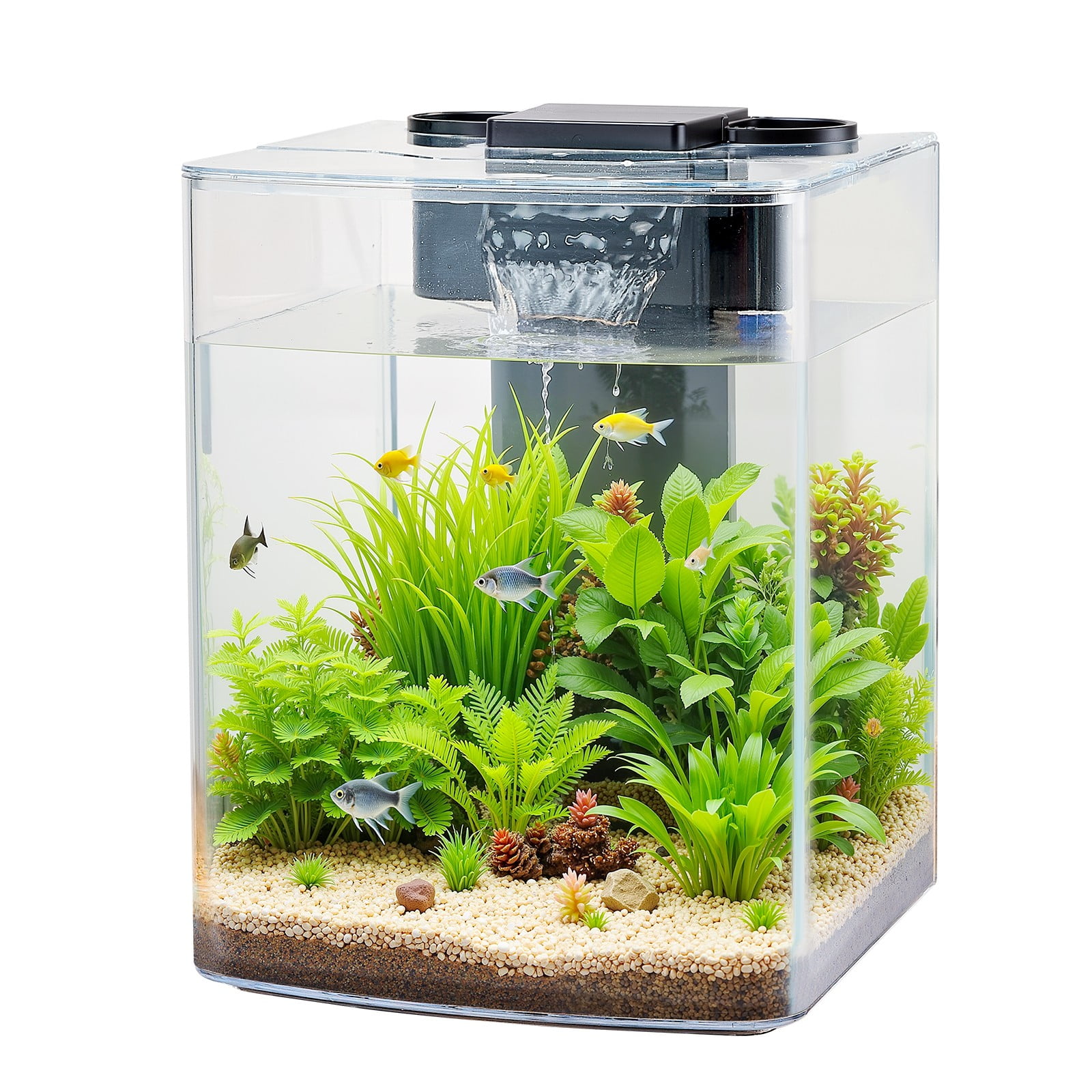 Penn-Plax Aquaterrium Tank - Hydroponic Glass Aquarium for Live