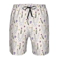 thumbnail image 4 of Kdxio Purple Flower Rabbit Pattern Mens Casual Shorts - Drawstring Summer Beach Sports Shorts for Men, 4 of 9