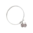 thumbnail image 2 of 6 1/4 inch Round Eye Hook Bangle Bracelet w/ St. Sebastian/Football in Sterling Silver, 2 of 3