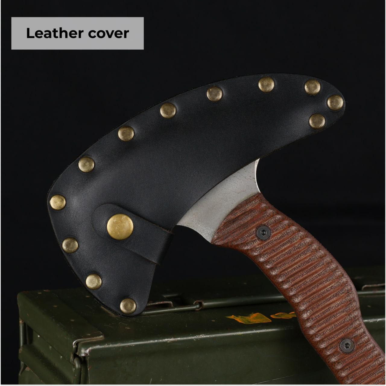 Forged Camping Hatchet 11.81'' w/ Leather Sheath, Compact axe w/ Composite Handle