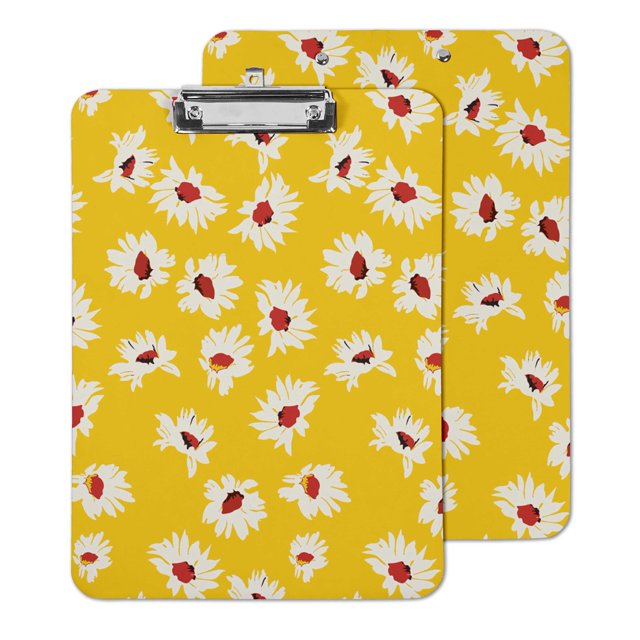 Inkdotpot Decorative Clipboard Letter Size Clipboard with Low Profile Clip,Retractable Key Hole for Hanging Paperboard for Office School w/ Free Marker & Eraser,Floral-9x12.5 Inch