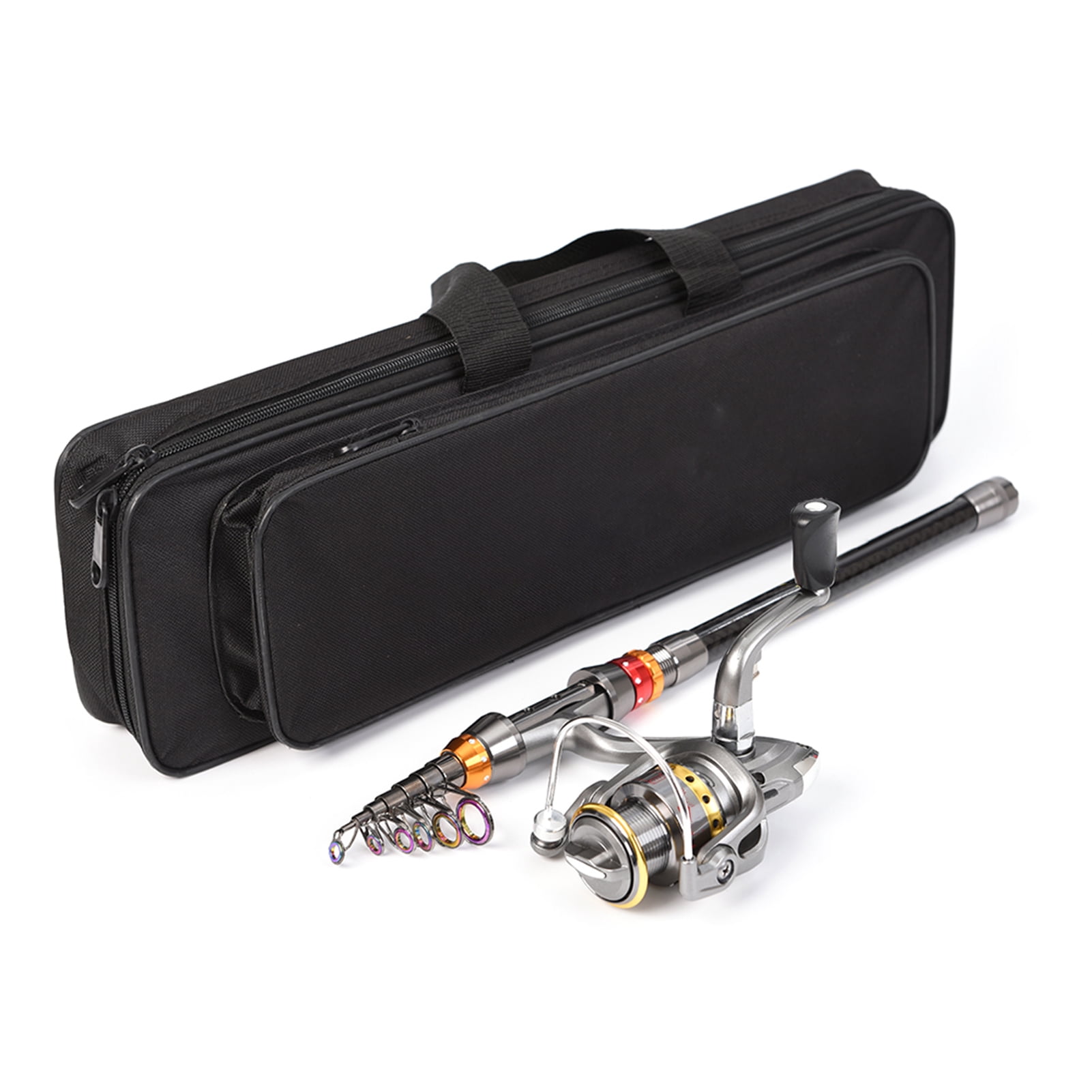 Fishing Lixada Telescopic Fishing Rod and Reel Combo Full Kit Carbon Fiber Fishing Rod Pole + Spinning Fishing Reel + Fishing Tackle Carrier Bag Case Fishing Gear Set