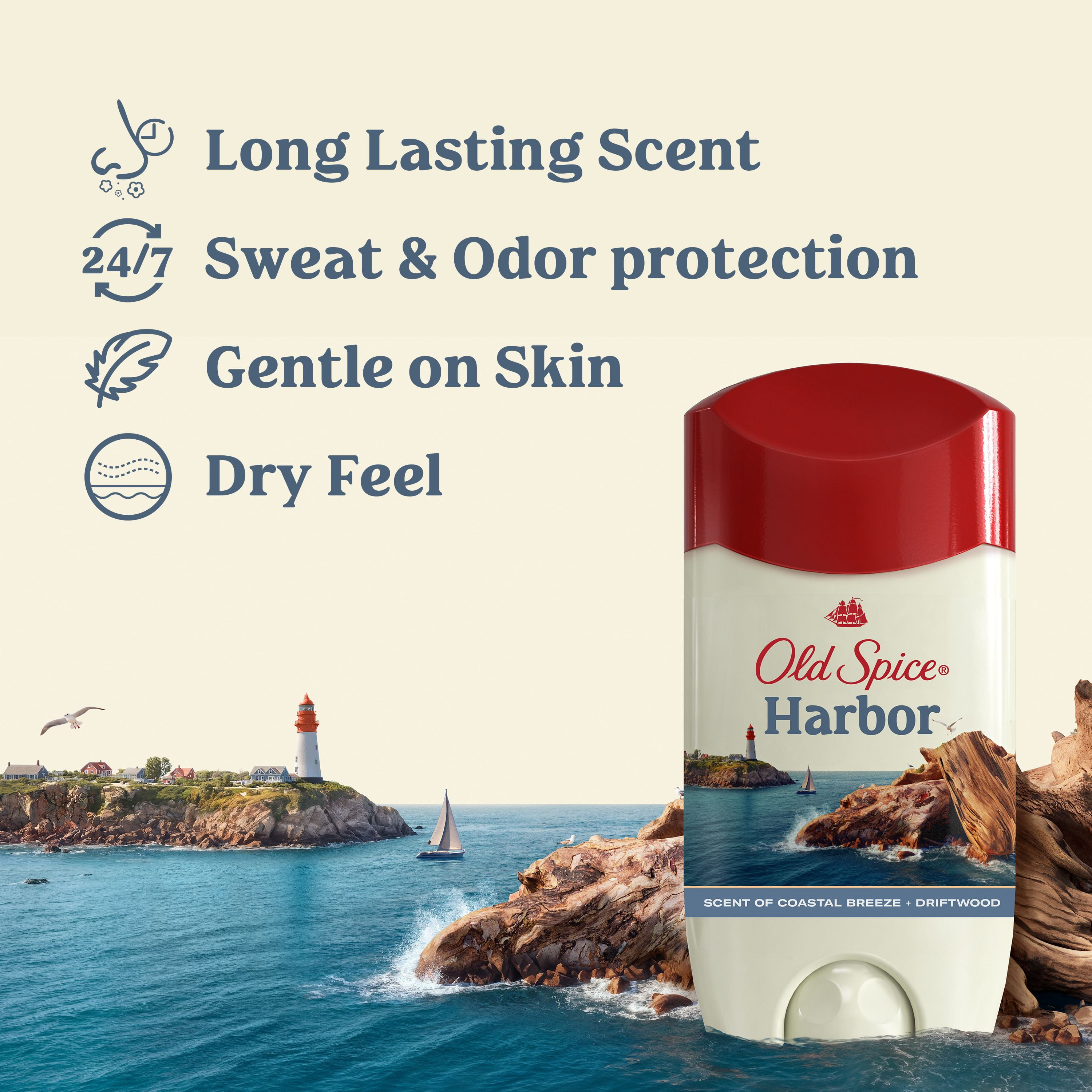 Désodorisant et antisudorifique invisible pour hommes Old Spice, Harbor
