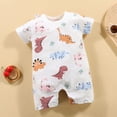 thumbnail image 2 of mgoYE Toddler Baby Boy Clothes Newborn Baby Boy Clothes Infant Romper Outfit Cute Pattern Short Sleeve Summer Clothing|Brick Red 6-12 Months, 2 of 4