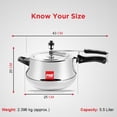 thumbnail image 2 of Kitchenmate Belly Aluminium Pressure Cooker With Inner Lid - 5.5 Liters, Silver, 4mm Thickness | Heavy Gauge Gas Stove Cooker With Glossy Finish - Durable, Heat Resistant, 2 of 5