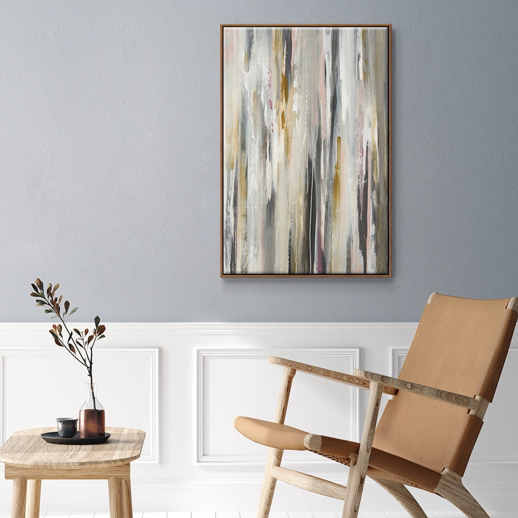 Color Ripple Framed Premium Gallery Wrapped Canvas - Ready to Hang - 17 x 25 - Walnut Floating Frame