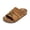 Yellow, variant on Cork Footbed Flat Sandals for Women Open Toe Leopard Print Slip on Loafers Fashion Suede Beaded Tassle Handmade Slides Brown Size 8.5