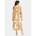 thumbnail image 2 of Time and Tru Women's Cotton Double Cloth Tiered Midi Dress, Sizes XS-XXXL, 2 of 4
