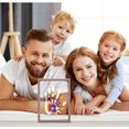 thumbnail image 7 of Family handprint kit, DIY craft souvenir wooden frame, endless gift set, non-toxic paint, transparent paper (walnut wood), 7 of 7