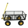thumbnail image 4 of Heavy Duty Steel Garden Cart Make It Easier to Transport Firewood,Bears 550 lbs,with 180 Degree Steering Range Handle Control and 10 Inches Pneum,for Outdoor,Garden and Beach,Yellow, 4 of 7