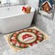 thumbnail image 5 of Felpudo navideño con decoración navideña para exteriores, alfombra bordada para baño, diseño de flor de Pascua y sombreros, alfombra de entrada rústica, felpudo de bienvenida navideño., 5 of 5