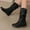 Black, variant on Viluyesy Womens Slouchy Boots, Half-Zipper Round Toe Hidden Heel 2025 Fashion Mid Calf Boots Black