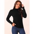 thumbnail image 2 of DARING DIVA Fluffy Lined Sweater Mock Neck Long Sleeve Top M Black, 2 of 5