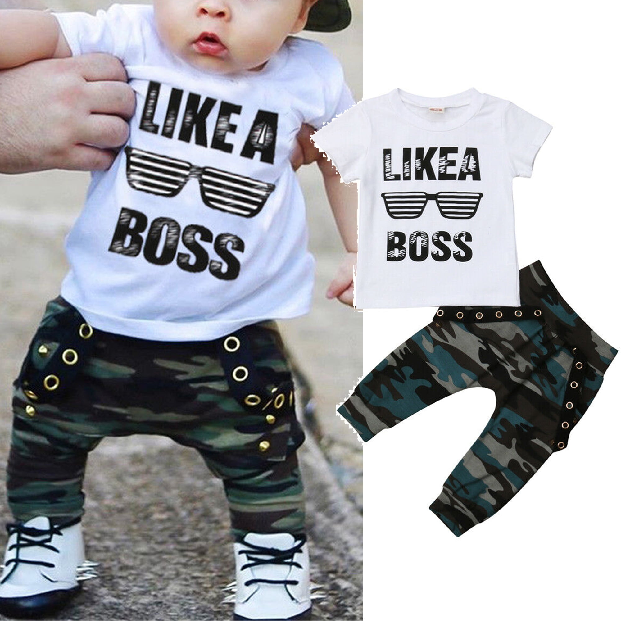 IZhansean Toddler Kids Baby Boy Cute Outfits Short Sleeve TShirt Tops