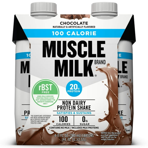 Muscle Milk 100 Calorie NonDairy Protein Shake, Chocolate, 20g Protein