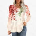 thumbnail image 2 of PuLe Women's Top Long Sleeve Shirts for Women Fall Tops Dressy Casual Blouses Pleated Scooped Neck Tunic Tops for Leggings ﻿, 2 of 5