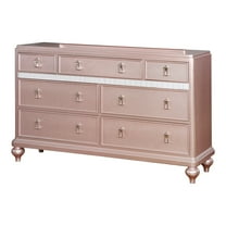 Furniture of America Appell Solid Wood 7-Drawer Dresser in Rose Gold