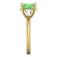 thumbnail image 3 of Three-Stone Engagement Ring for Women - 2.5ct Simulated Green Diamond in 14K Yellow Gold Promise Ring, 3 of 6